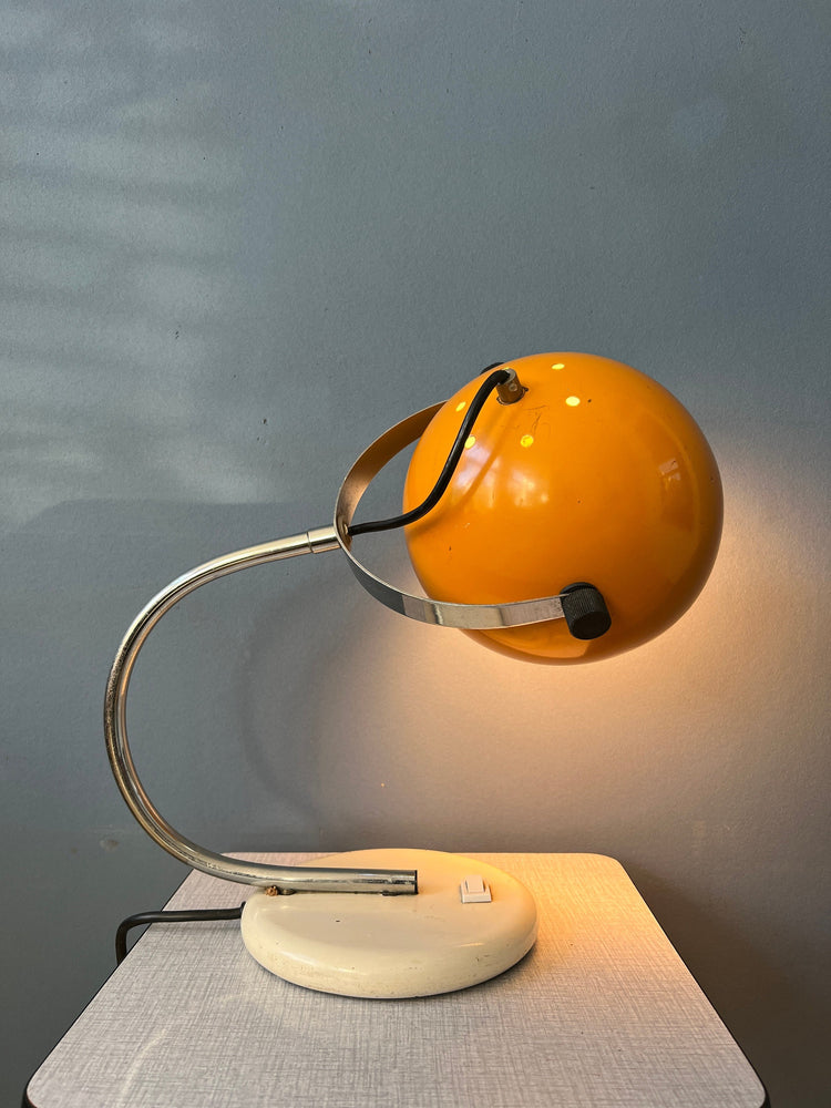 Yellow GEPO Eyeball Desk Lamp / Mid Century Space Age Table Lamp