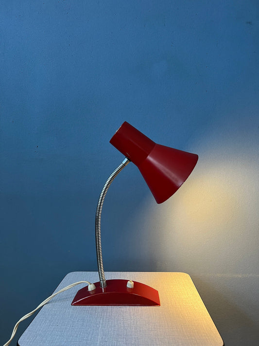 Flexible Vintage Red Space Age Table Lamp