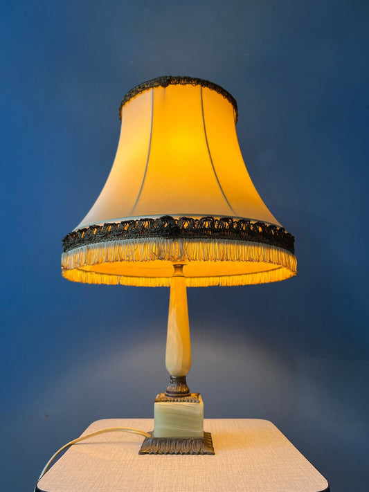 Art Deco Style Table Lamp with Marble Base