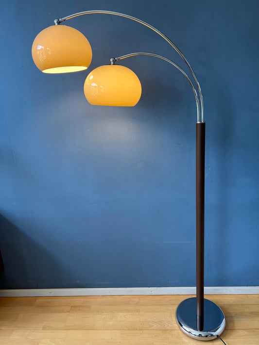 Vintage Dijkstra Double Arc Mushroom Floorlamp | Space Age Lighting | Retro 70s Standing Light