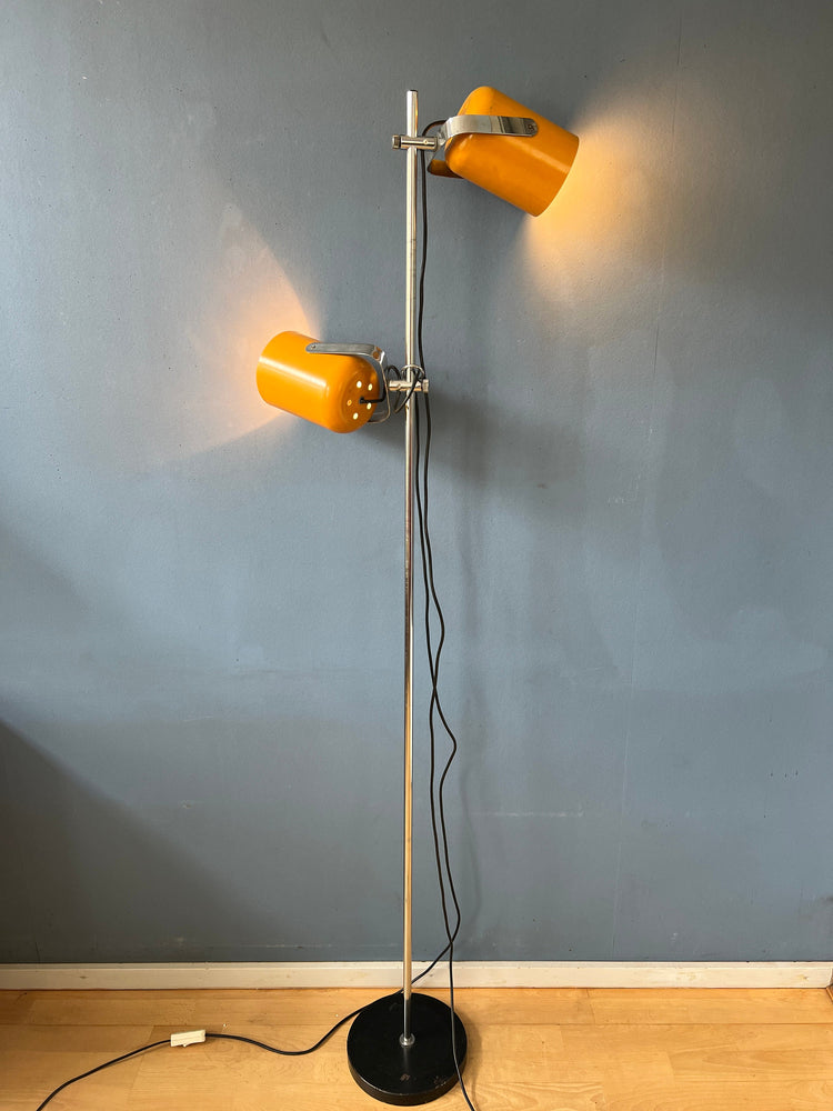 Yellow Herda Space Age Floor Lamp | Mid Century Vintage Standing Light