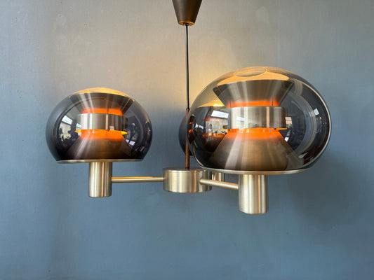 Space Age Chandelier by Herda / Mid Century Pendant Light / Mushroom Lamp