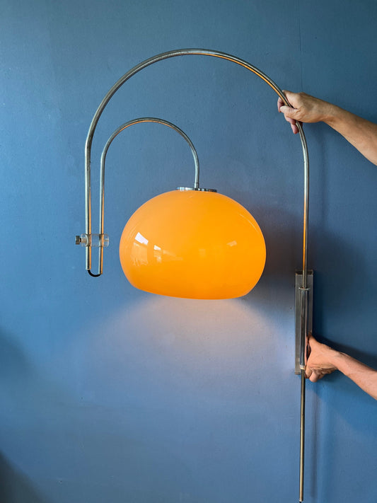 Mid Century Dijkstra Double Arc Wall Lamp | Space Age Light | Guzzini Style