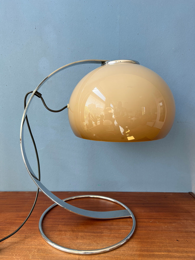 Very rare Dijkstra Mushroom Table Lamp / Space Age Desk Light / Mid Century Modern Lighting / Chrome 70s