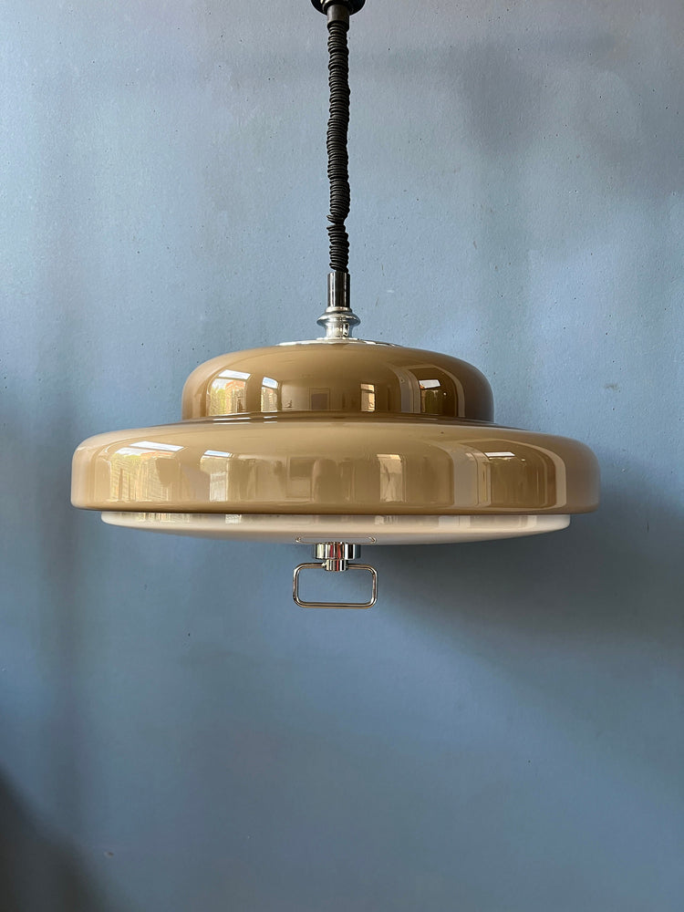 Mid Century Herda Pendant Light / Space Age Ceiling Lamp / Vintage Lighting