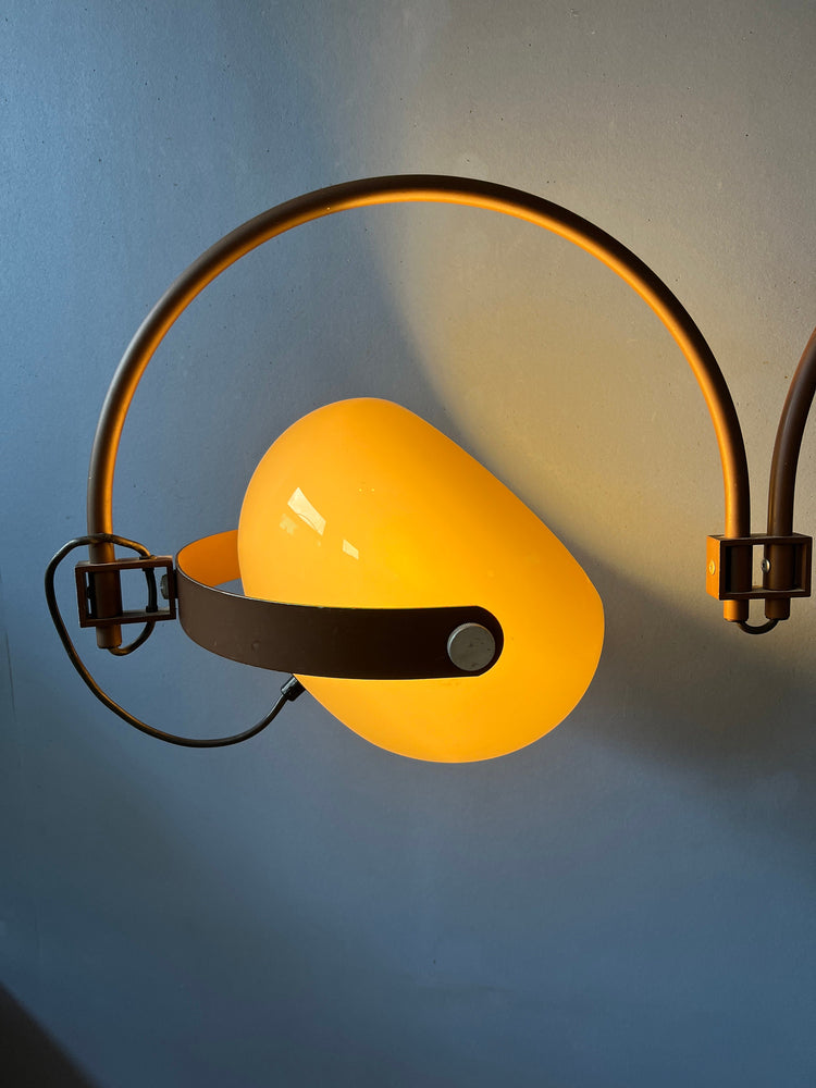 Mid Century Dijkstra Double Arc Wall Lamp | Space Age Lighting | Vintage Sconce Light