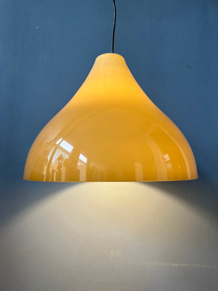 Vintage Mocca-Coloured Space Age Pendant Light | Mid Century Modern Lamp | Retro 70s Ceiling Lamp