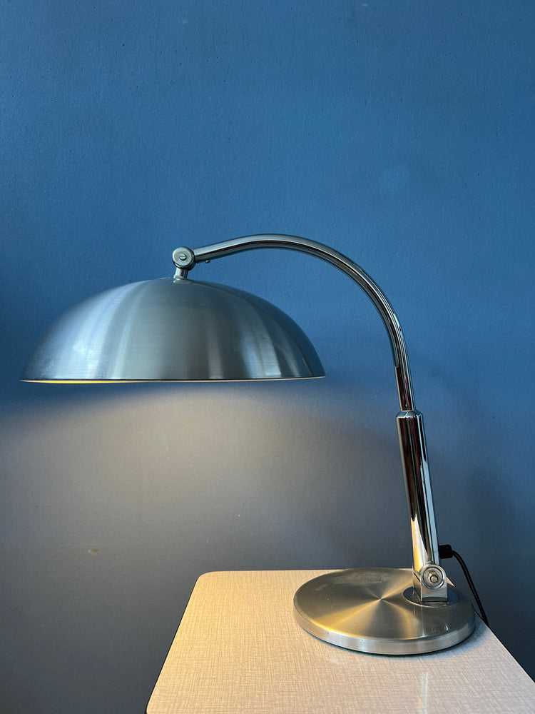 Vintage Hala Busquet / Hala 144 Table Lamp by Herman Busquet - Silver Bauhaus Desk Lamp