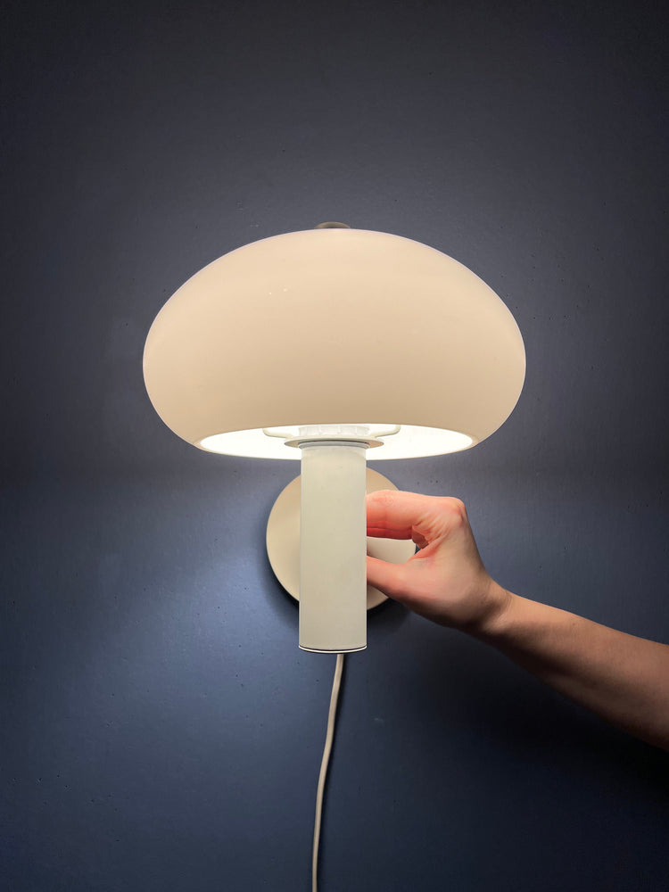 White Herda Mushroom Wall Light | Space Age Lamp | Mid Century Modern 70s Lighting