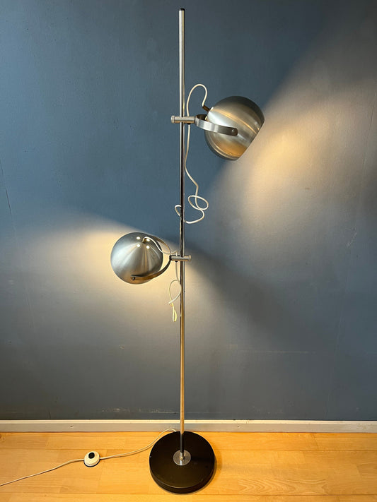 Space Age Eyeball Floor Lamp - Silver Mid Century Standing Light