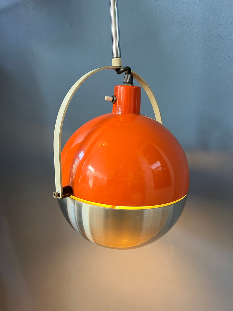 Orange Mid Century Eyeball Wall Lamp / Fishing Rod Light