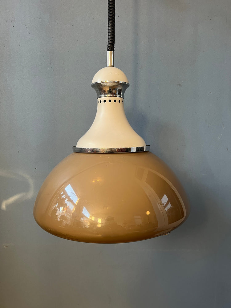 Vintage Stilux Milano Beige Pendant Lamp