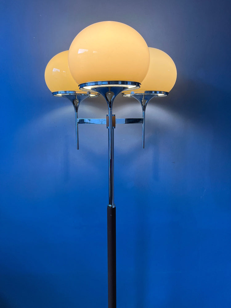 Vintage Dijkstra Triple Mushroom Space Age Floor Lamp