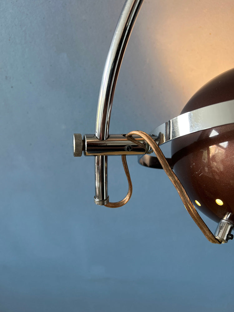 Space Age Eyeball Wall Light by Herda | Mid Century Lighting | Brown 70s Arc Lamp