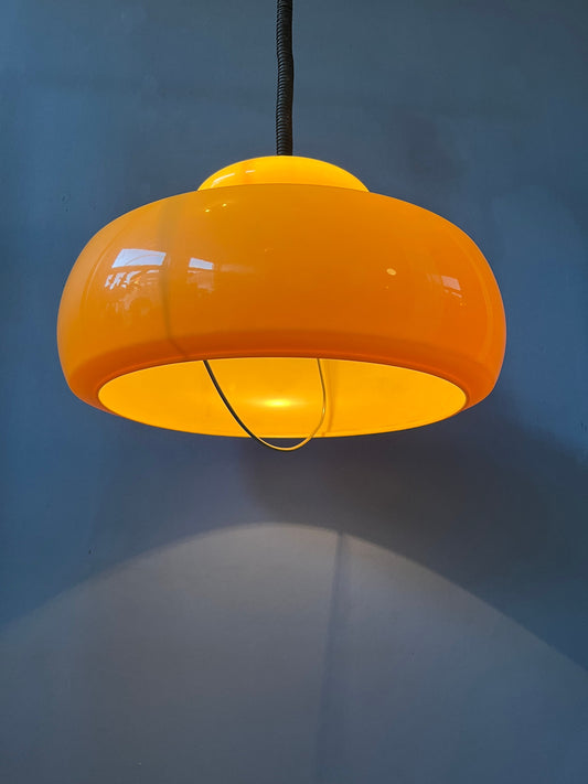 Mid Century Orange Space Age Pendant Light