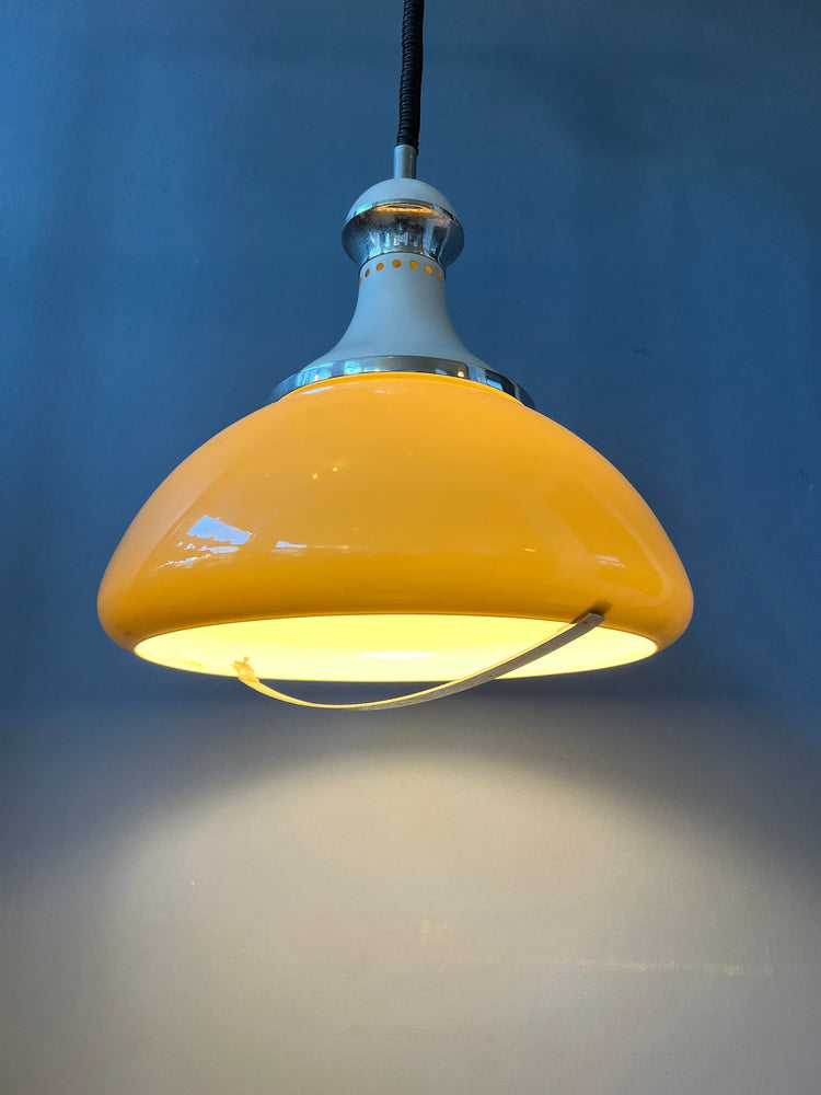 Vintage Stilux Milano Beige Pendant Lamp