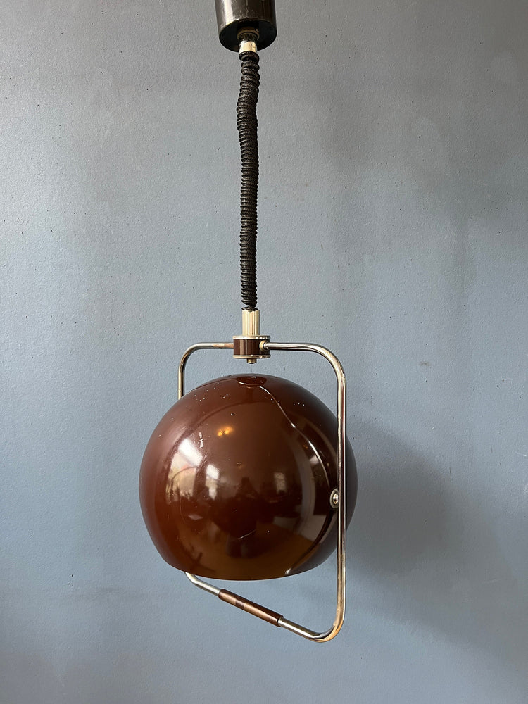 Vintage GEPO Pendant Lamp in Brown Colour | Space Age Light Fixture | Mid Century Modern Ceiling Lamp