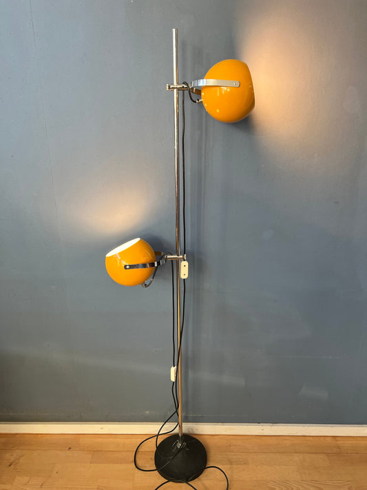 Yellow Vintage Herda Eyeball Floor Lamp | Vintage Space Age Standing Light