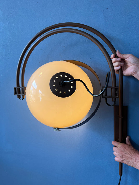 Dijkstra Wall Lamp | Double Arc Space Age Light | Vintage Lamp | Mid Century Sconce | Retro Wall Light Guzzini Style