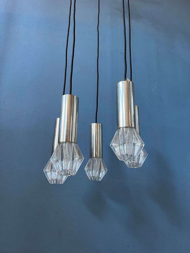 Mid Century Space Age Cascade Pendant Lamp / Vintage Light Fixture