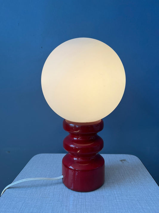 Mid Century Carlo Nason-Style Glass Lamp | Vintage Murano Lighting | 70s Space Age Light