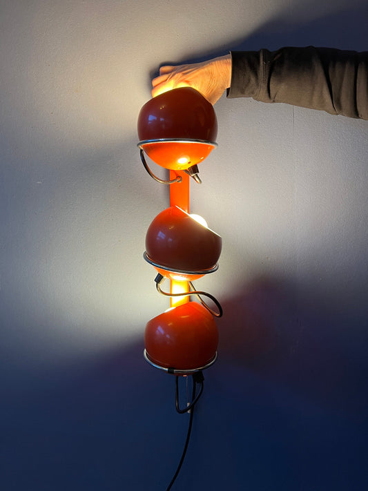 Mid Century Red GEPO Space Age Eyeball Wall Lamp