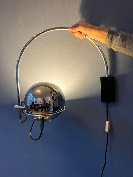 Chrome GEPO Space Age Eyeball Arc Wall Lamp