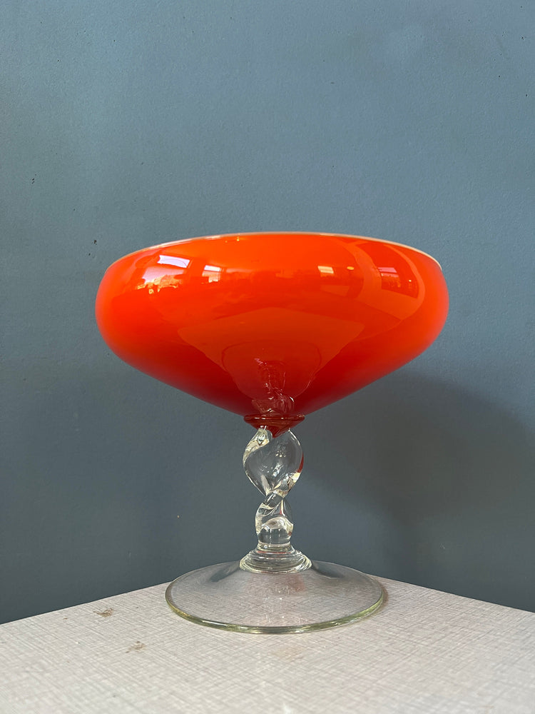 Vintage Murano Style Vase / Glass in Orange/Red Colour