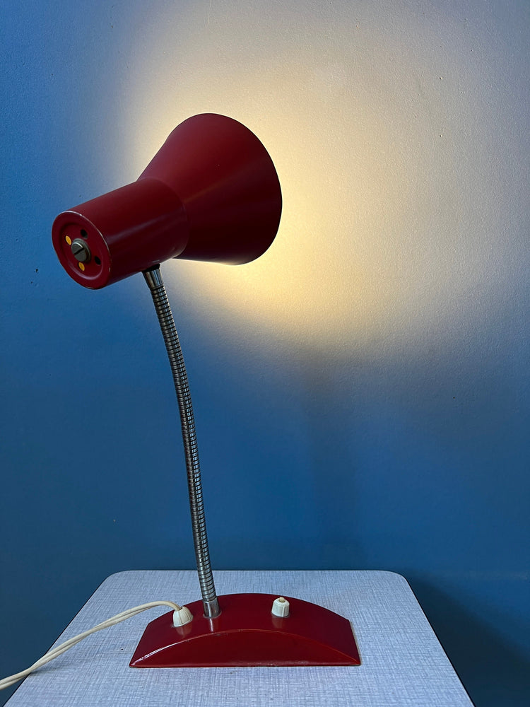 Flexible Vintage Red Space Age Table Lamp