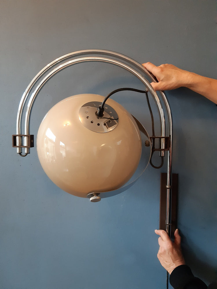Vintage Dijkstra Double Arc Mushroom Wall Lamp | Space Age Lamp