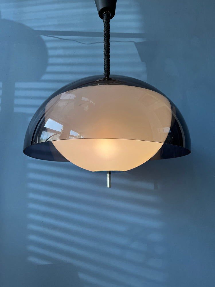 Mid Century Dijkstra Space Age Light Fixture / Purple Vintage Pendant Lamp