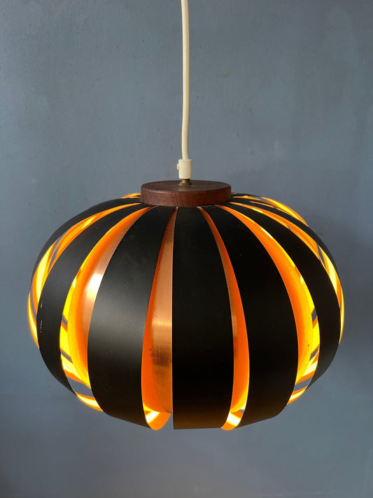 Mid Century Werner Schou Style Light Fixture / Space Age 'Moon' Pendant Lamp