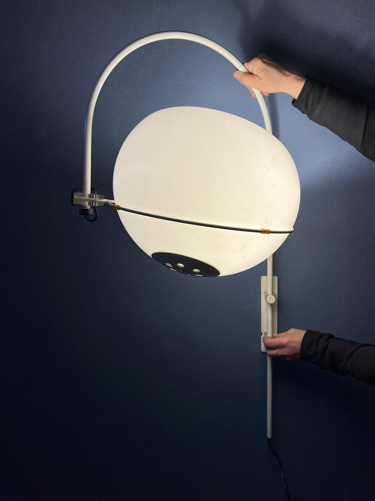 GEPO Space Age Arc Wall Light with White Mushroom Shade