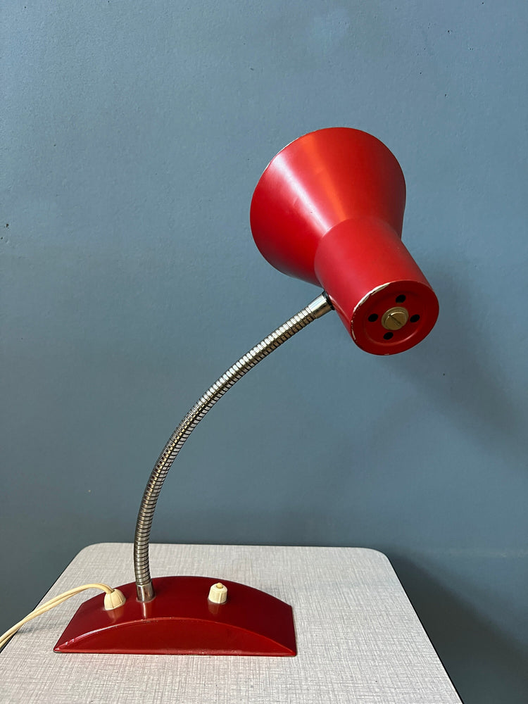 Flexible Vintage Red Space Age Table Lamp