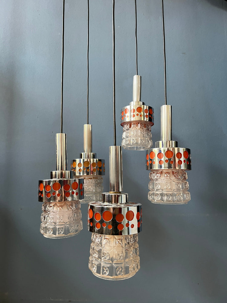 Vintage Massive Cascade Lamp | Space Age Chandelier | Mid Century Pendant Light