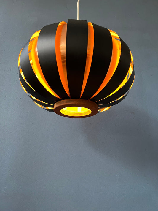 Mid Century Werner Schou Style Light Fixture / Space Age 'Moon' Pendant Lamp