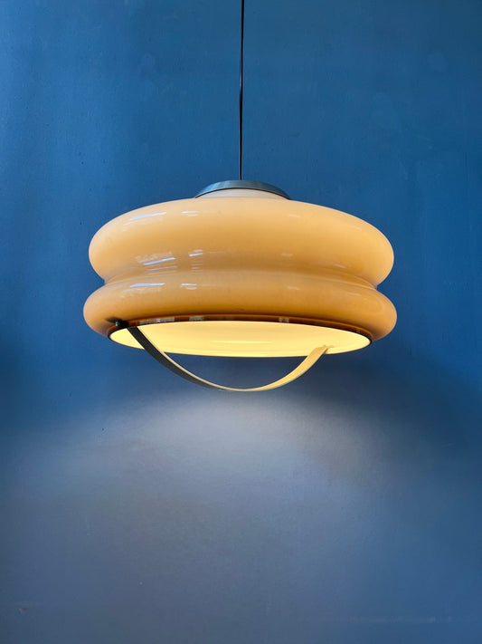 Vintage Space Age Pendant Light by Herda with Acrylic Glass Mushroom Shade