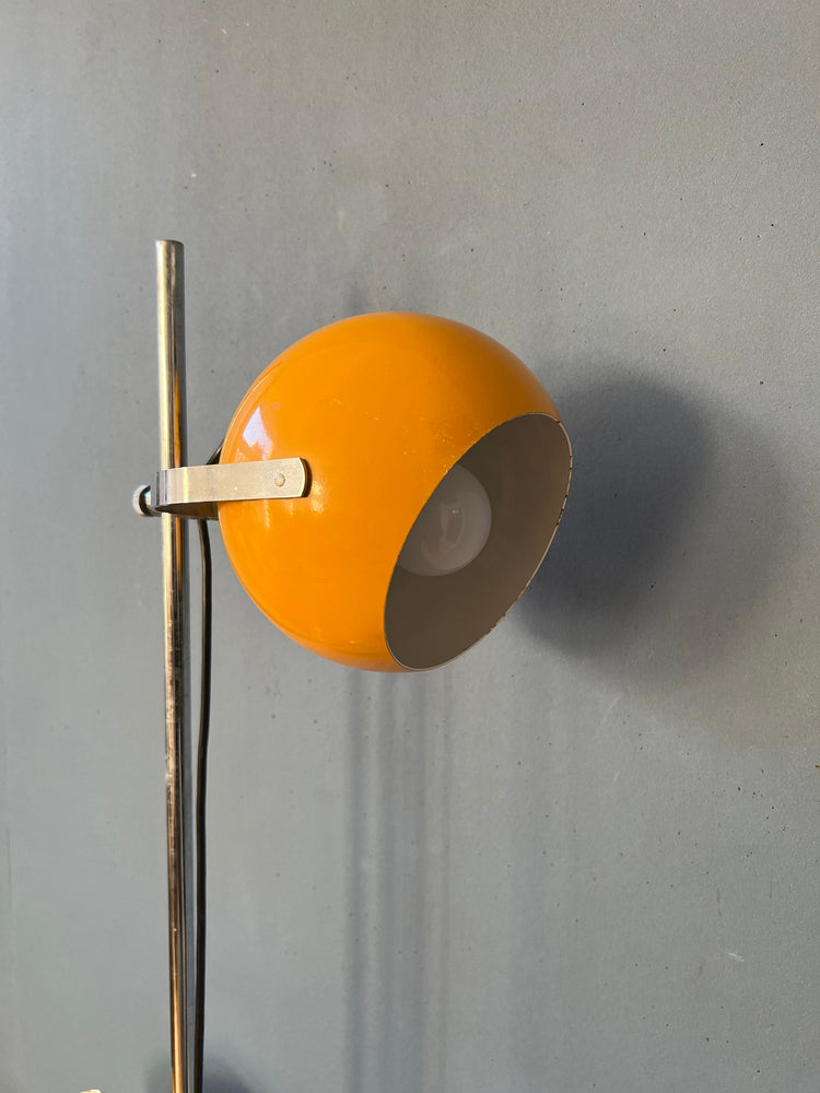 Yellow Vintage Herda Eyeball Floor Lamp | Vintage Space Age Standing Light