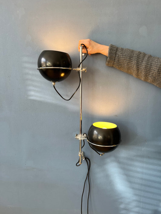 Black Mid Century GEPO Eyeball Wall Lamp