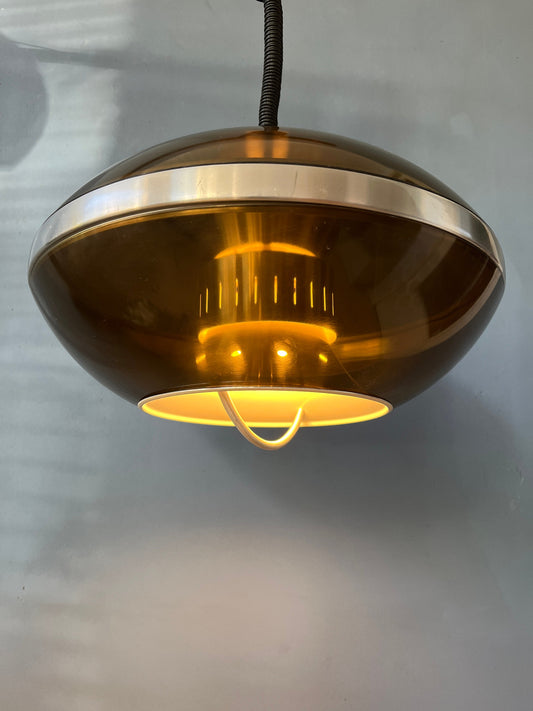 Dijkstra Space Age Pendant Light - Bronze Vintage Light Fixture - Acrylic Glass Shade