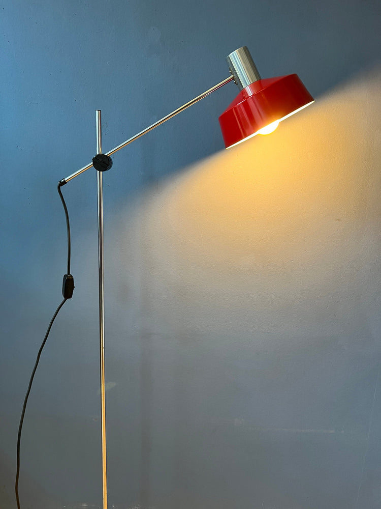 Adjustable Red Floor Lamp in Style of Hoogervorst