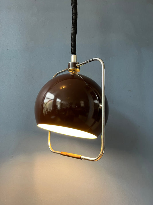 Vintage GEPO Pendant Lamp in Brown Colour | Space Age Light Fixture | Mid Century Modern Ceiling Lamp