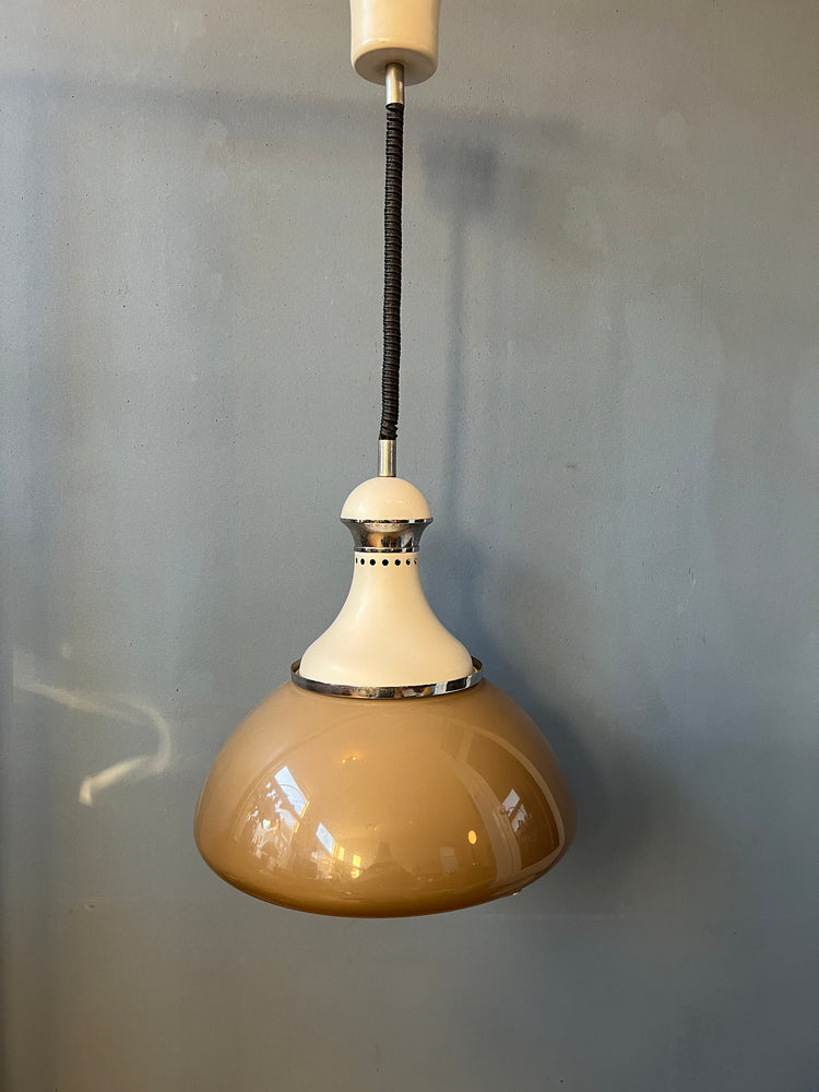 Vintage Stilux Milano Beige Pendant Lamp