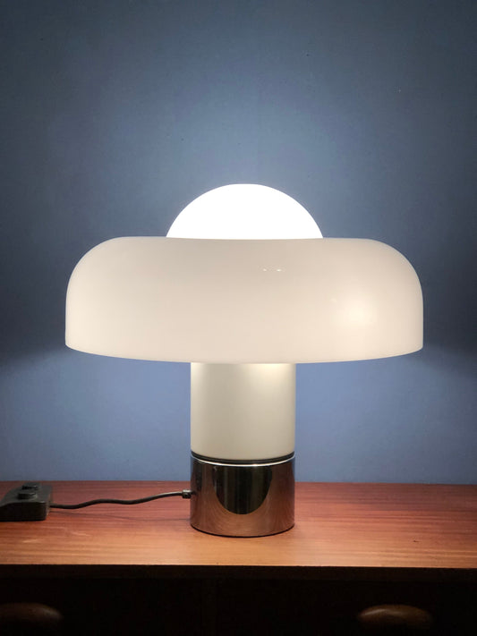 Vintage Guzzini Brumbry / Brumbury Table Lamp by Luigi Massoni | Space Age