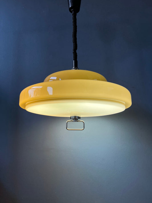 Mid Century Herda Pendant Light / Space Age Ceiling Lamp / Vintage Lighting