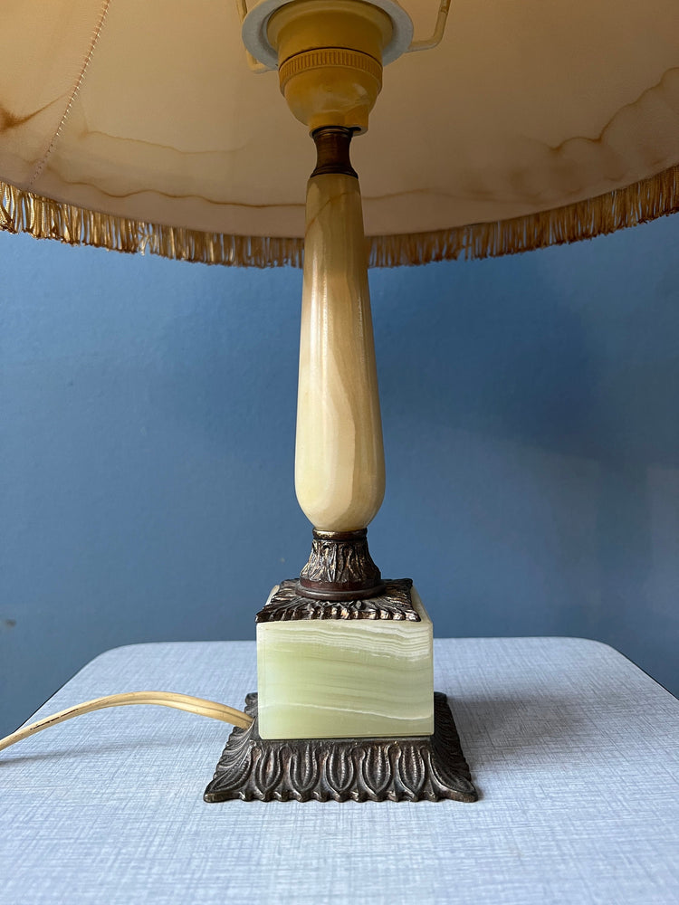 Art Deco Style Table Lamp with Marble Base