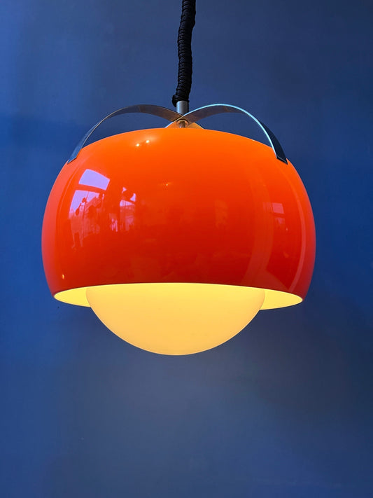 Vintage Orange Tronconi Pendant Lamp / Space Age Light Fixture