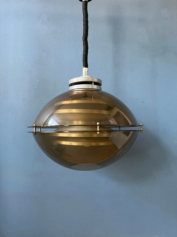 Vintage Space Age Pendant Light by Herda / Mid Century Lighting Fixture / Guzzini Style Retro Lamp