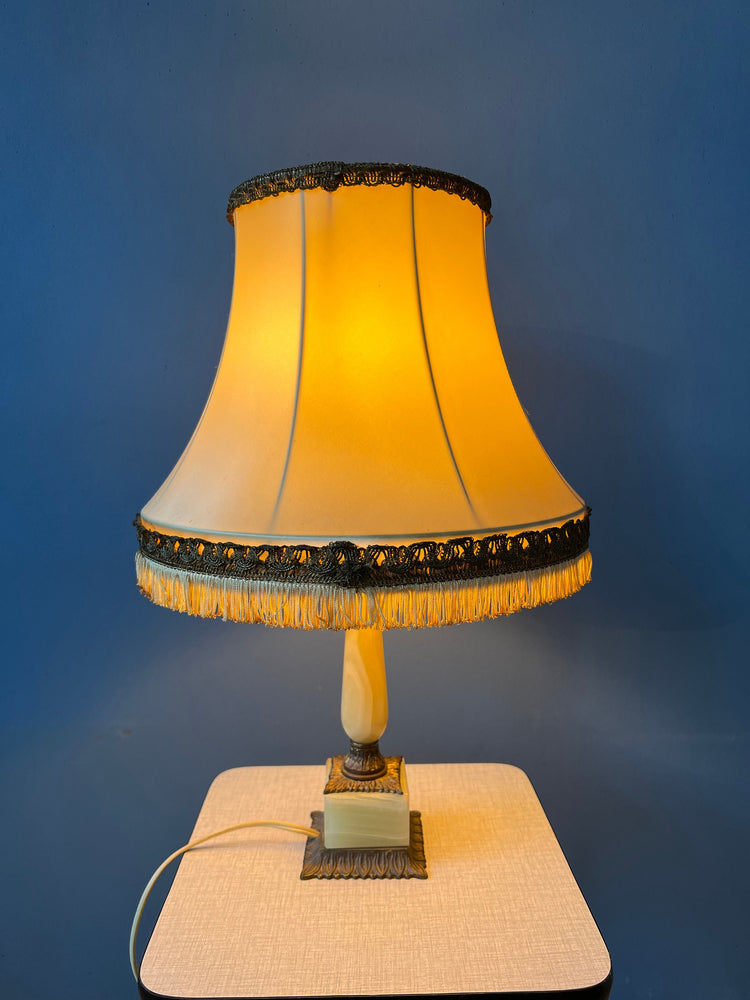 Art Deco Style Table Lamp with Marble Base