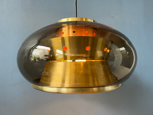 Vintage Pendant Lamp | Doria Leuchten Space Age Lamp | 70s Glass Light